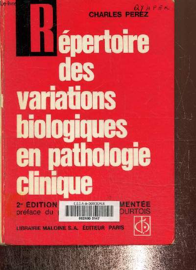 Rpertoire des variations biologiques en pathologie clinique