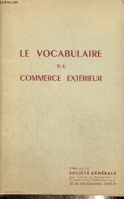 Le vocabulaire du commerce extrieur