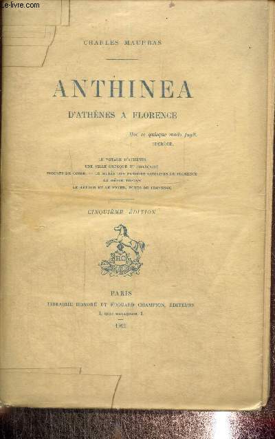 Anthina d'Athnes  Florence cinquime dition