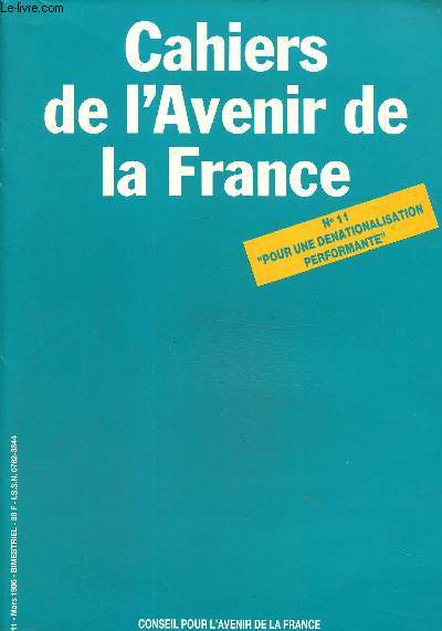 Cahiers de l'avenir de la France n11, mars 1986 : 