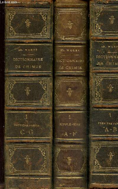 Dictionnaire de Chimie pure et applique. Comprenant , la chimie organique et inorganique. La chimie applique  l industrie,  l agriculture et aux arts. La chimie analytique, la chimie physique et la minralogie en 6 volumes