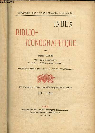 index biblio-iconographique. 1er octobre 1894 au 30 semptembre 1895 HO-RR