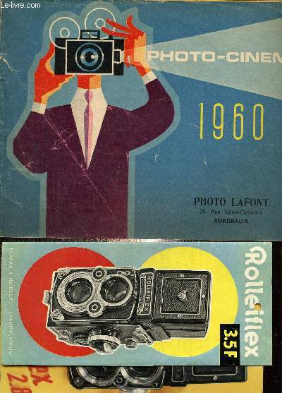 Photo cinma 1960+ dpliant rolleiflex. Catalogue de prix et dpliant publicitaires d'appareil photo.