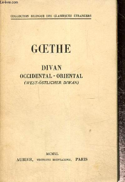 Divan occidental- oriental. Allemand/Franais