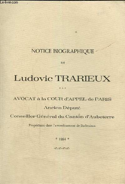 Notice biographique sur Ludovic Tratieux. Avocat  la cour d'appel de Paris..