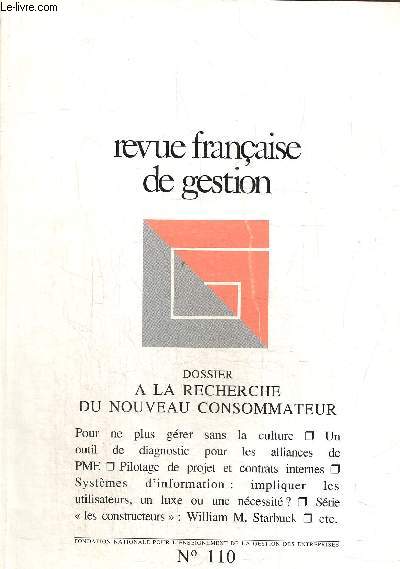 Revue franaise de gestion N110 Septembre-octobre 1996 Dossier: A la recherche du nouveau consommateur.