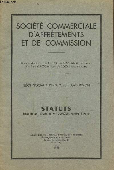 Socit commerciale d'affrtements et de commission