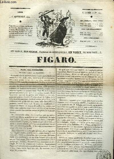 Figaro Ve anne, n247, lundi 6 septembre 1830-D'une ide singulire de saint Simon le philosophe- L'empereur de la Chine a M.Cottu...