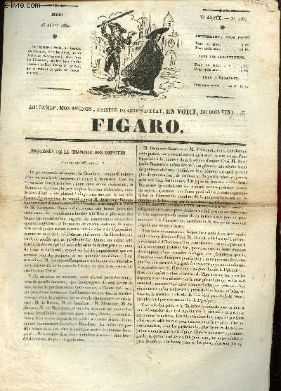 Figaro Ve anne, n236, jeudi 26 aout 1830- Esquisses de la chambre des dputs sance du 25 aout-L'avnement de Philippe Ier- Marie de Mancini...