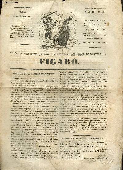 Figaro Ve anne, n362, mardi 28 dcembre 1830.Figaro a M. de Lamennais, journaliste- Les rvillons de 1830, bourse du 27 dcembre.
