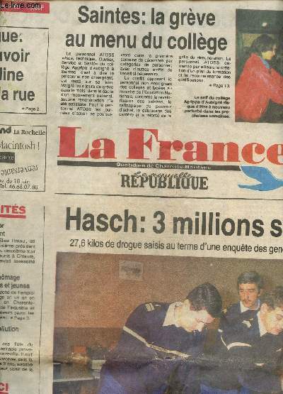 La France , quotidien de charente maritime, samedi 25 novembre 1989