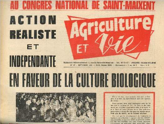 Agriculture et vie N97, septembre 1973: au congrs national de St Maixent