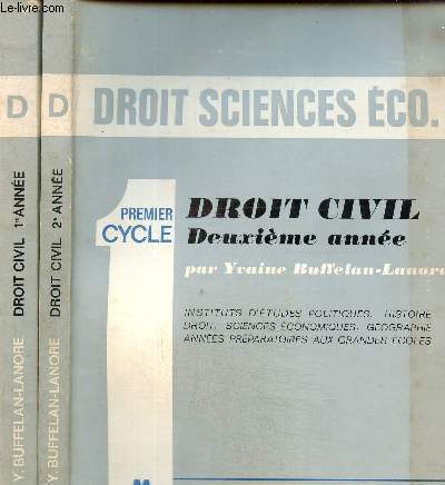 Doit civil Premire et deuxime anne en 2 volumes