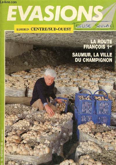 Evasions edition centre/sud-ouest n 19, fvrier 89. Aux portes de la Beauce et du gatinais : Pithiviers- La route Franois 1er Sologne Berry- Saumur, la ville champignon...de Paris....