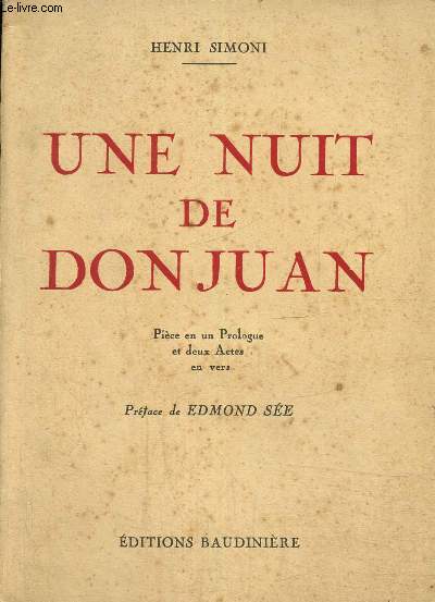 Une nuit de Don Juan, pice en un prologue