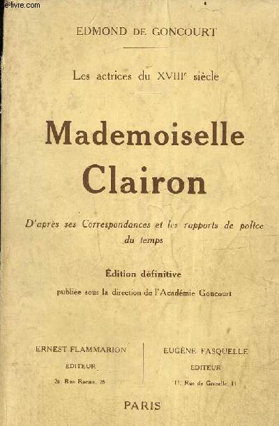 Mademoiselle Clairon