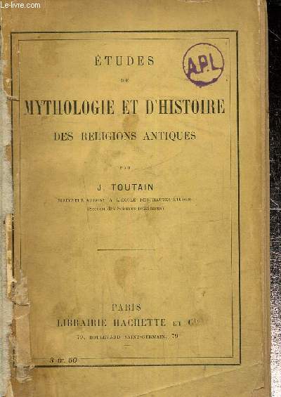 Etudes de mythologie et d'histoire