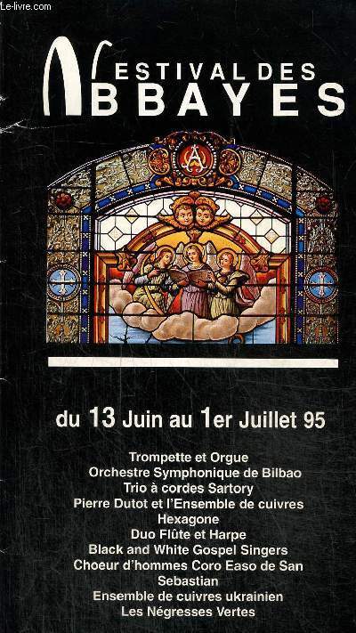 Dpliant du Festival des abbayes du 13 juin au 1er juillet 95