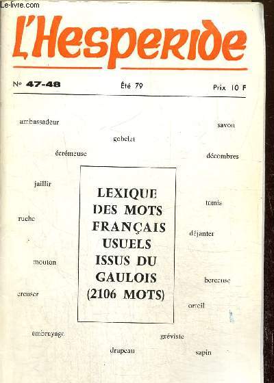L'hspride N47-48. Lexique des mots franais usuels issus du Gaulois