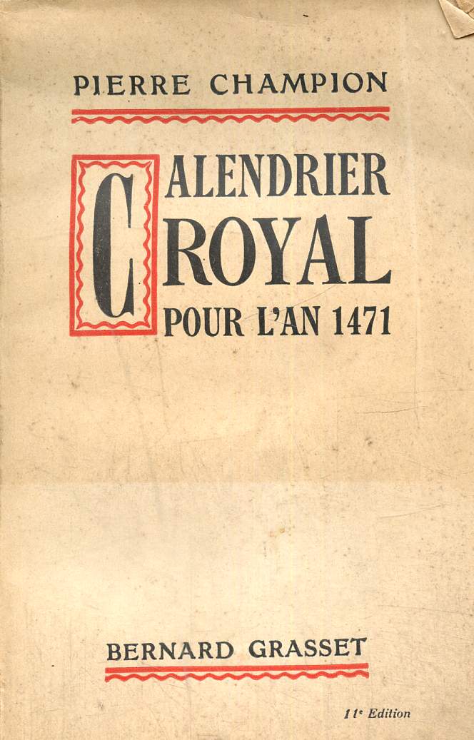Calendrier royal pour l'an 1471 -11 dition
