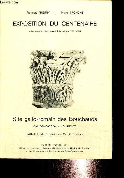 Saintes du 15 juin au 15 septembre : Catalogue d'exposition du Centenaire, classement monument historique 1881-1981 : Site gallo-romain des Bouchauds, Saint-Cybardeaux - Charentes