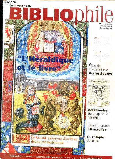 Le Magazine du Bibliophile et de l'amateur de manuscrit & autographes, n23 (dcembre 2002/janvier 2003) : 