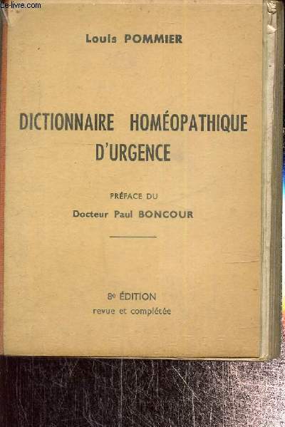 Dictionnaire homopathique d'urgence