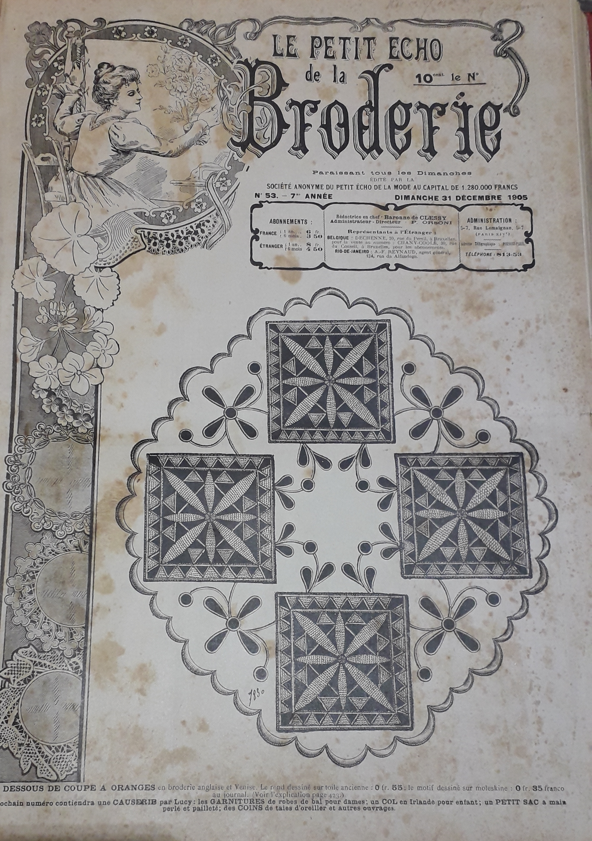 Le Petit Echo de la Broderie, 7e anne, n53 (31 dcembre 1905) :