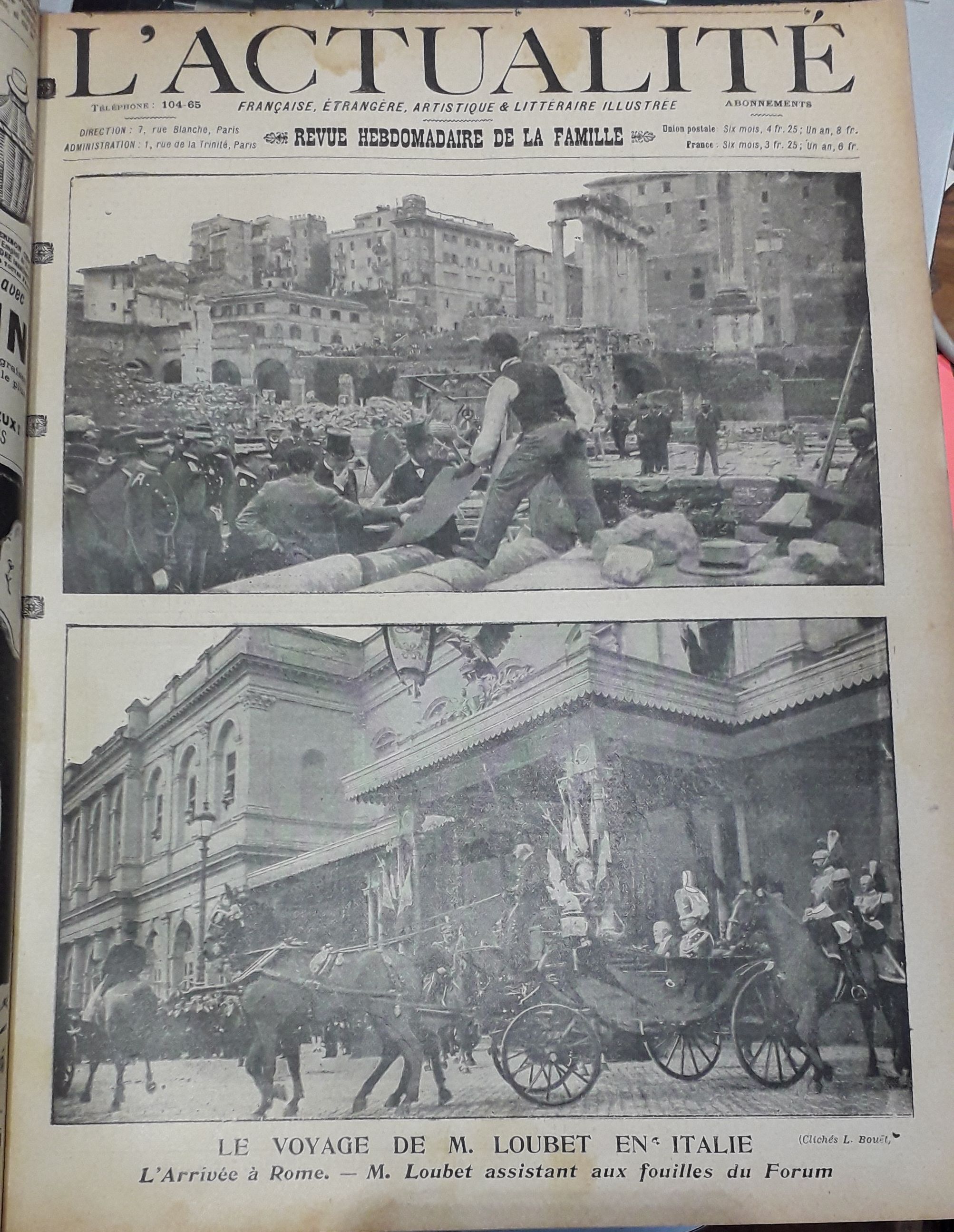 L'Actualit franaise, trangre, artistique & littraire illustre - Revue hebdomadaire de la famille, 5e anne, n225 (8 mai 1904) : La mchoire dmonte (Jean Rameau) / Le voyage de M. Loubet en Italie / Du vgtarisme / La Revue Navale de Naples /...