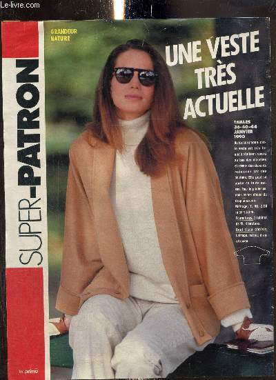 Super-Patron : Une veste kimono, tailles 36-40-44 (janvier 1990)