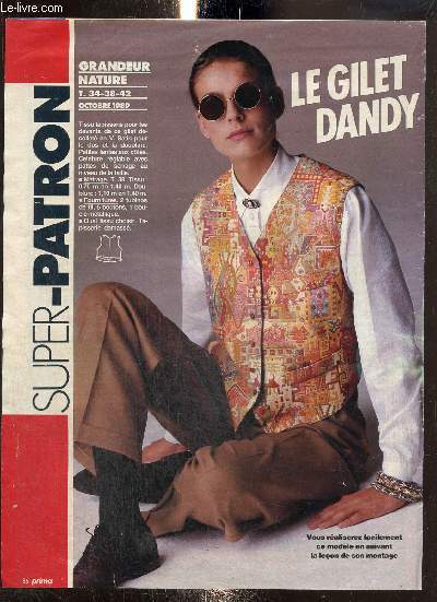 Super-Patron : Le gilet dandy, tailles 34-38-42 (octobre 1989)
