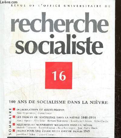 Revue de l'office universitaire de Recherche Socialiste, n16 (septembre 2001), supplment  
