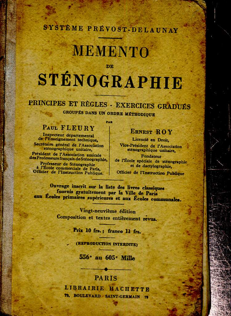 Memento de stnographie, systme Prvost-Delaunay