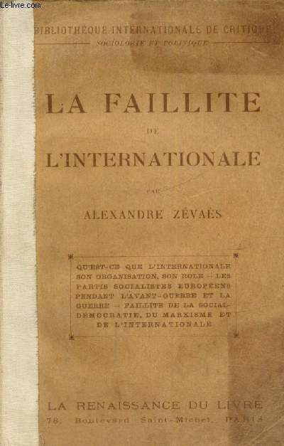 La faillite de l'Internationale - Faits et documents