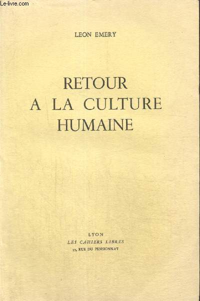 Retour  la culture humaine