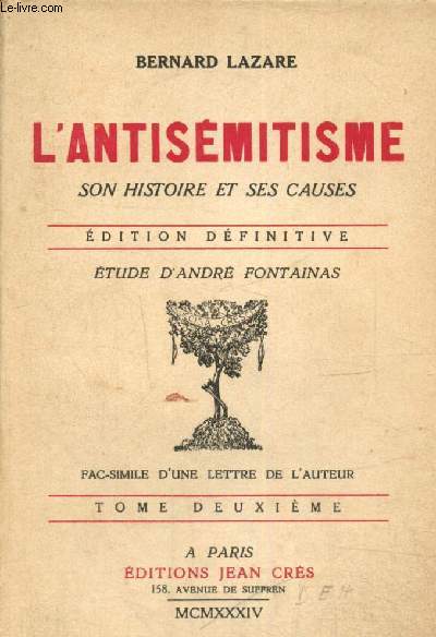 L'antismitisme, son histoire et ses causes, tome II