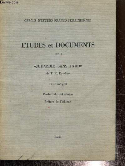 Etudes et Documents n1 : 