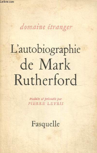 Autobiographie de Mark Rutherford (Collection 