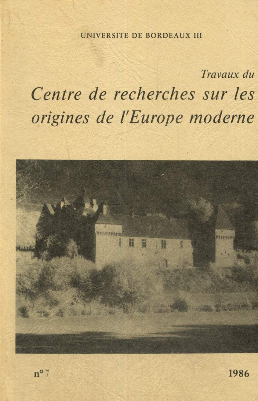 Travaux du Centre de recherches sur les origines de l'Europe moderne, n6 : Recherches sur la noblesse dans la juridiction de Monsgur au XVIIIe sicle (1745-1775)
