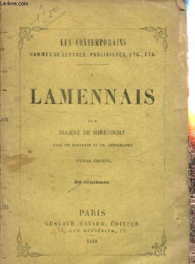 Les Contemporains, hommes de lettres, publicistes, etc., etc. : Lamennais