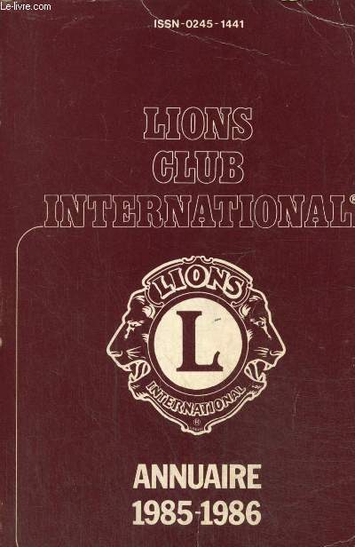Lions Club International - District Multiple 103 France - Annuaire 1985-1986