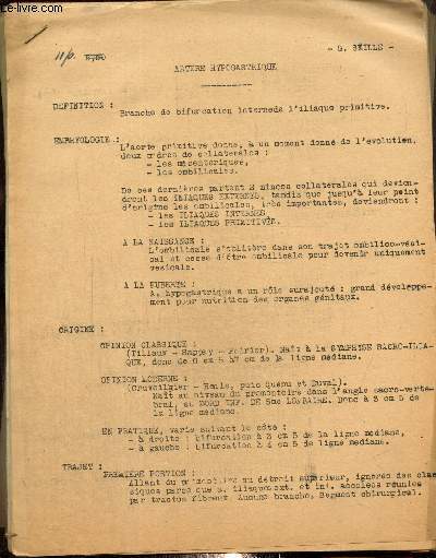 Lot de cours de mdecine, au nom de G. Seill : Vaisseaux du rectum / Duodenum / Nerf phrnique / Muscles masticateurs / Le nerf maxillaire suprieur / Les culs de sac pleuraux / La veine porte / Canal inguinal / Pancras / Artre hypogastrique /...