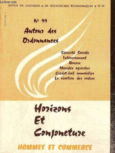 Horizons et Conjoncture, Hommes et Commerce - 15e anne, n99 (novembre-dcembre 1967) - Autour des ordonnances : Le crdit-bail immobilier (Lucien Pfeiffer) / La raction des cadres (Andr Malterre) / L'organisation des marchs agricoles /...