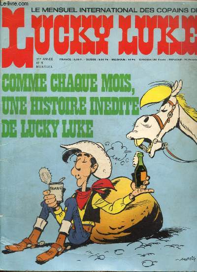 Le Mensuel International des Copains de Lucky Luke, n5 (juillet 1974) : Les Echos de Nothing Gulch / Disparition  Hollywood / Valentin le Vagabond : 