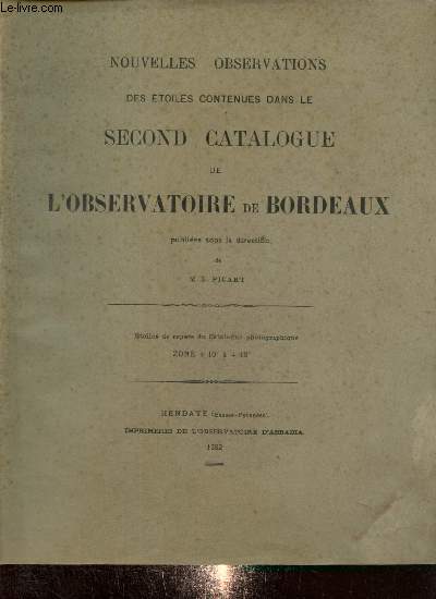 Nouvelles observations des toiles contenues dans le second catalogue de l'observatoire de Bordeaux - Etoiles de rpre du catalogue photographique, zone +10  +18