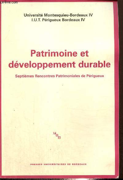 Patrimoine et dveloppement durable - Septimes Rencontres Patrimoniales de Prigueux