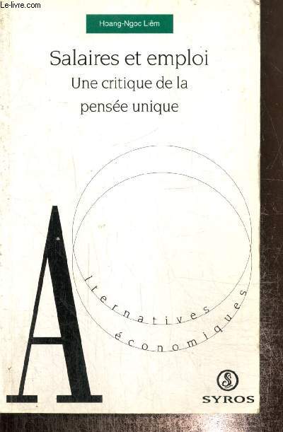 Salaires et emplois - Une critique de la pense unique (Collection 