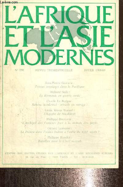 L'Afrique et l'Asie moderne, n159 (hiver 1988-1989)