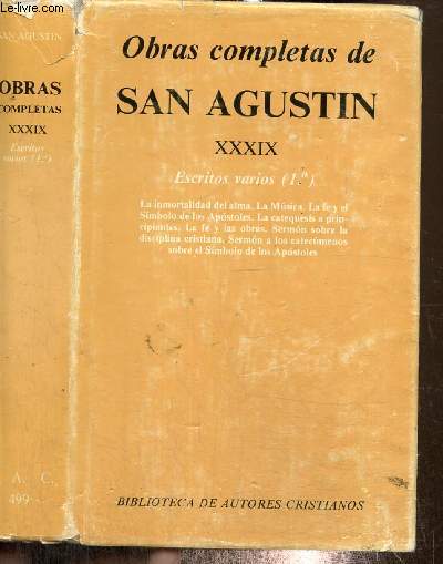 Obras completas de San Augustin, tome XXXIX