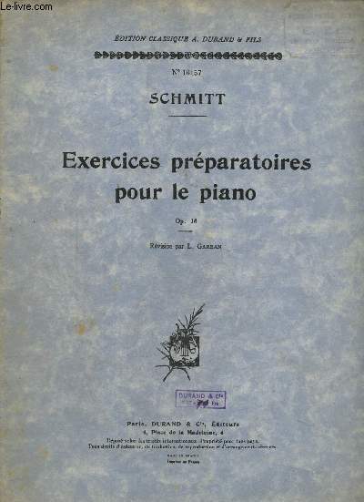 Exercices prparatoires pour le piano, op.16 (n10157)